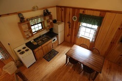 Luxury cabin interior aerial view