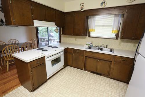 Kitchen and view of dining table