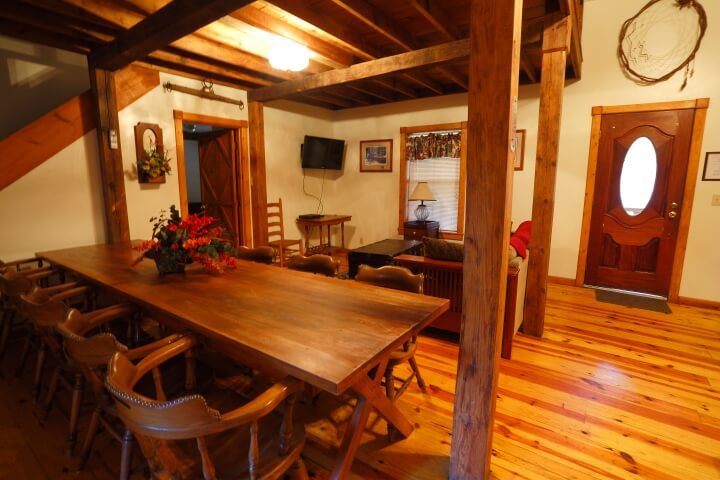 Another view of dining and living area